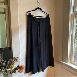 ASOS Black tie waist wide leg pants